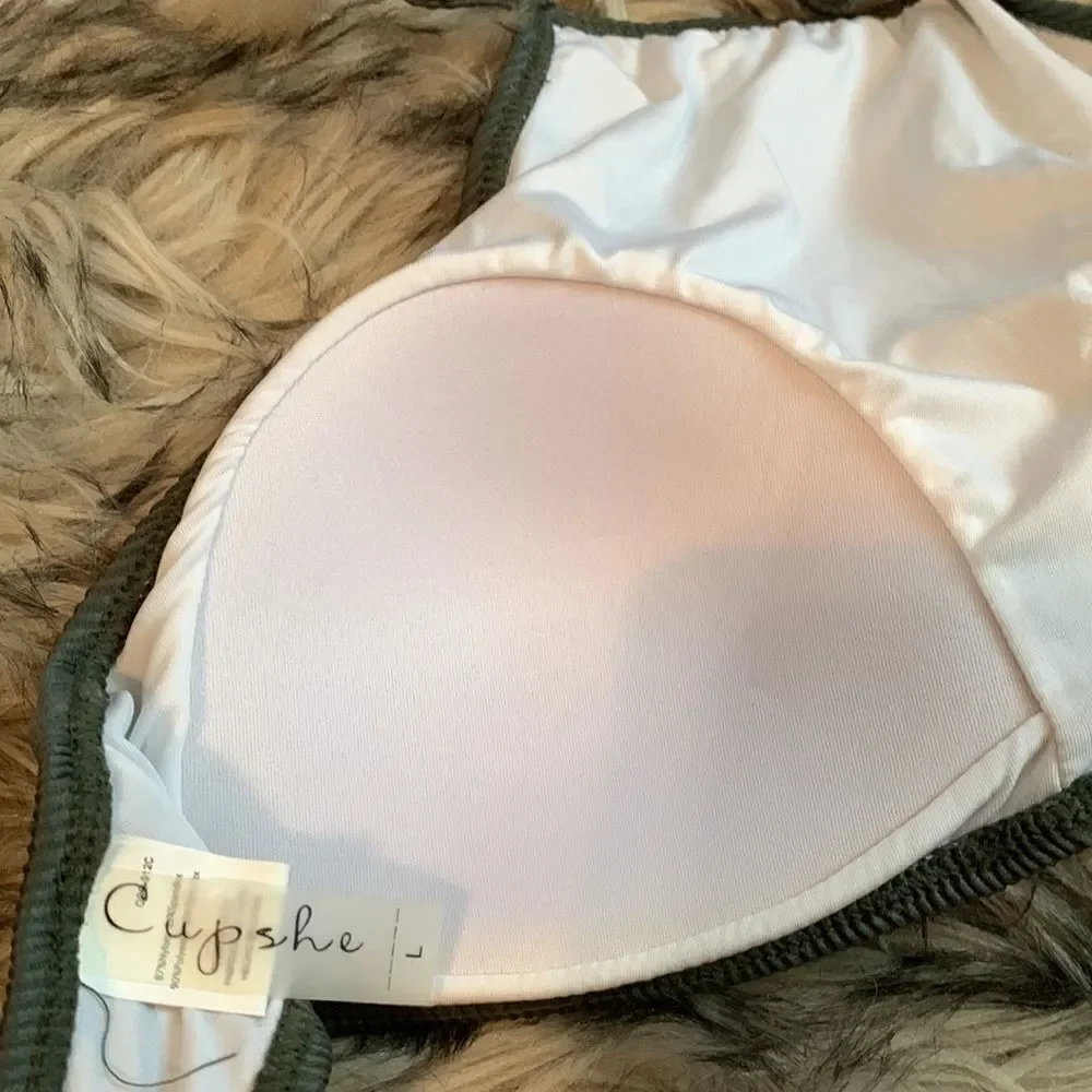 Cupshe Designer Bikini Swimsuit Swimwear L